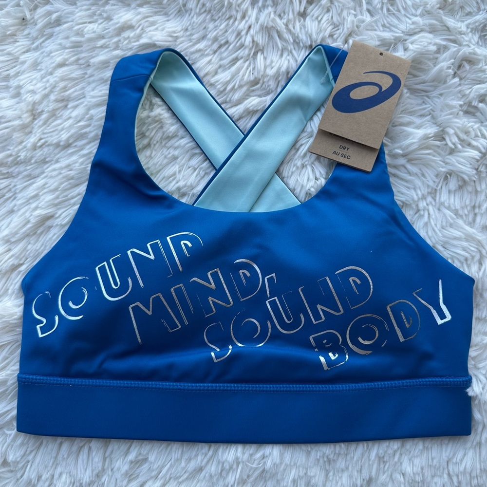 Asics Vibrant Blue Cross-Back Sports Bra New size Medium